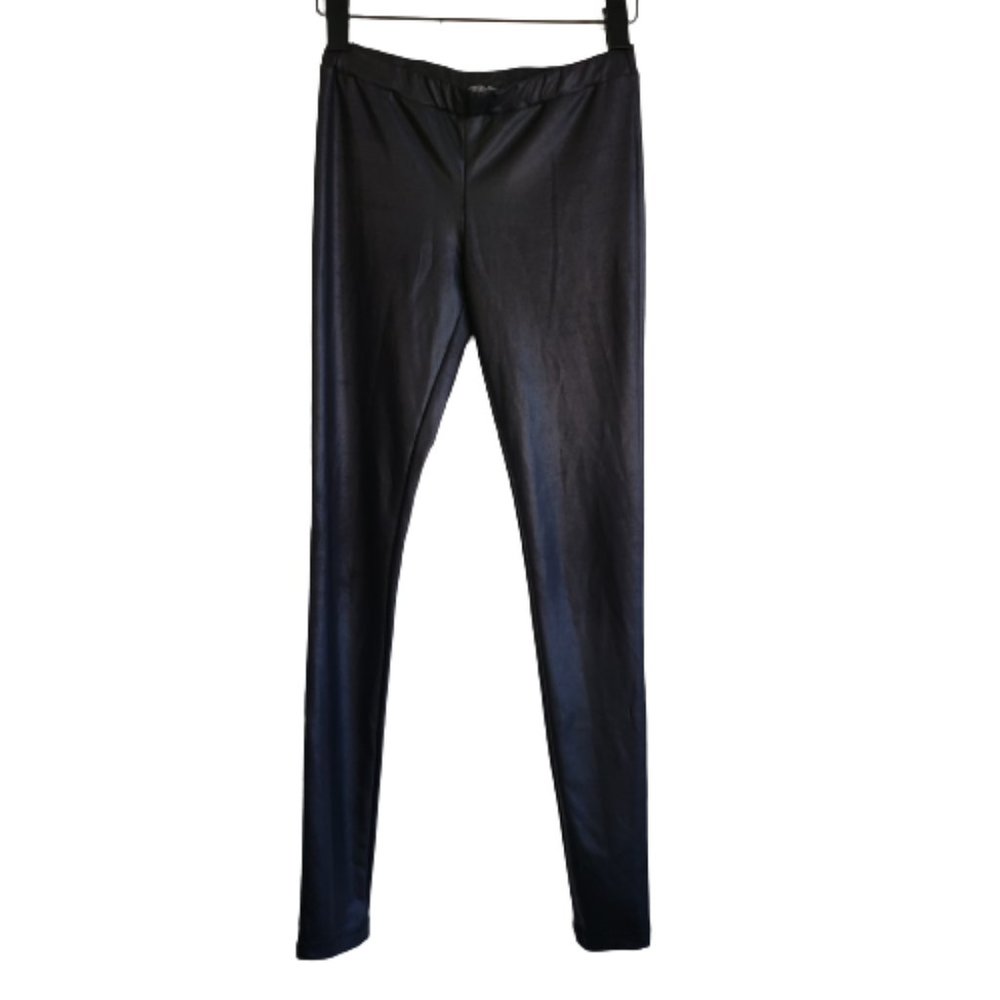 Guess Black Shiny Stretch Leggings Skinny Leg Lightweight Casual Size Small